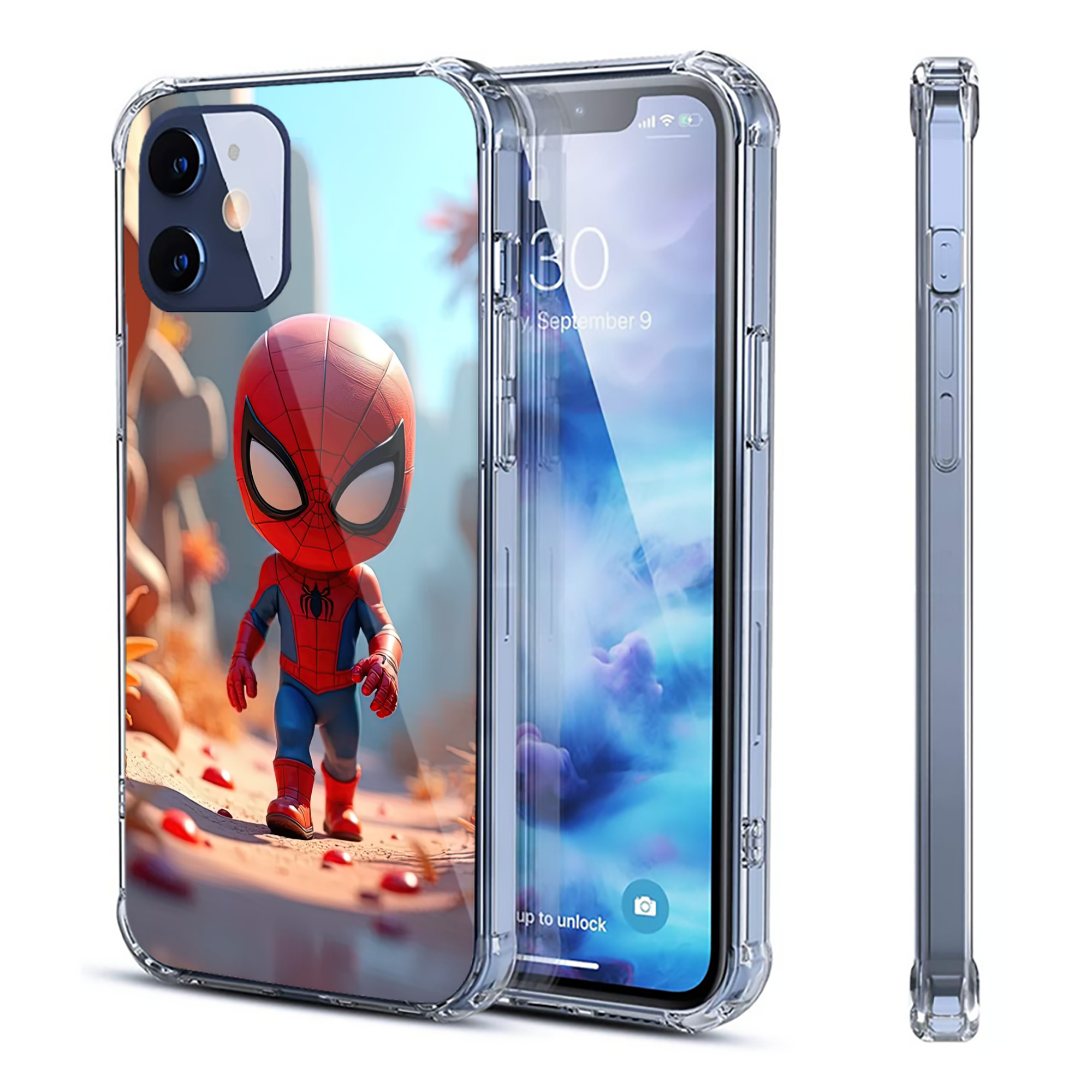 （画像用） Spider Man スパイダーマン 【iPhone 12シリーズ対応】透明スマホケース（クリアソフトケース）